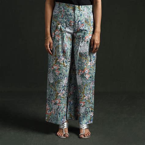 Sanganeri Hand Block Print Cotton Flared Palazzo