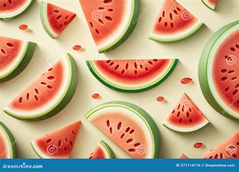 Seamless Watermelons Pattern. Background with Watercolor Watermelon ...