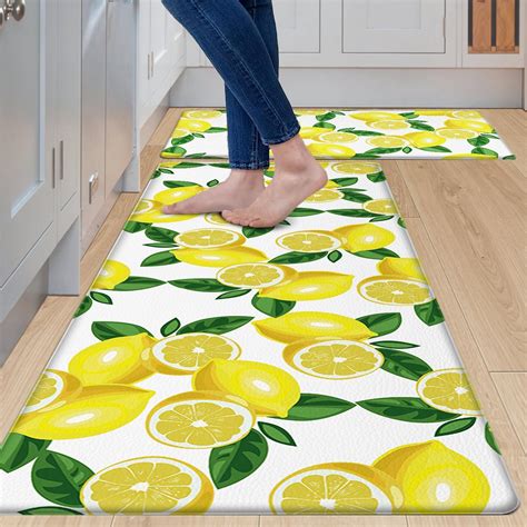 Amazon.com: Kitchen Rug Floor Mat Yellow Summer Lemon Flannel Kitchen ...