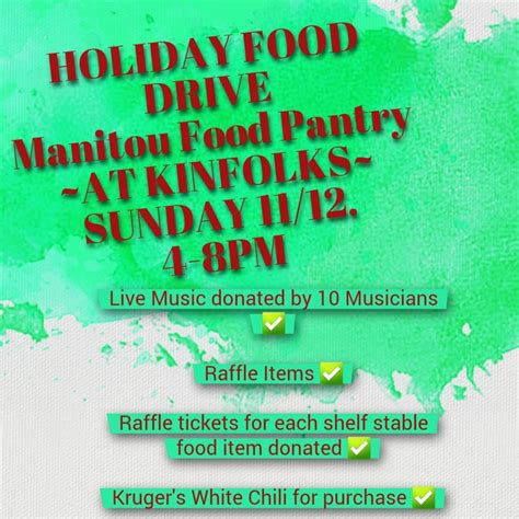 Manitou Springs HOLIDAY Food Drive, Kinfolks, Manitou Springs, 12 ...