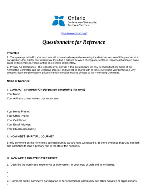 Questionnaire: Definition, Examples, Design and Types Doc Template ...