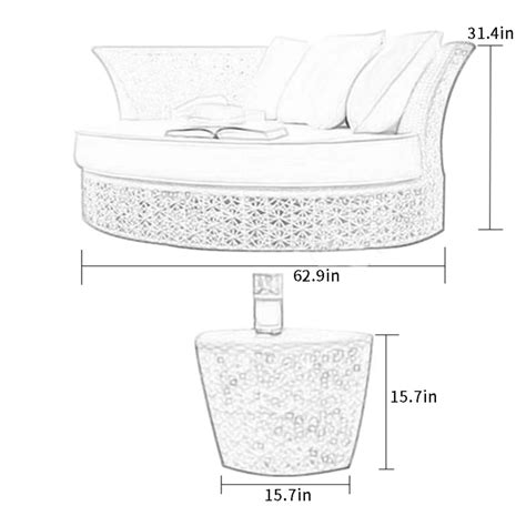 Dreamline Outdoor Furniture Poolside Sunbed With Cushion Daybed (White ...