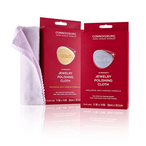 CONNOISSEURS Polishing Cloth Kit Jewelry Cleaner, Violet, 2 Count ...