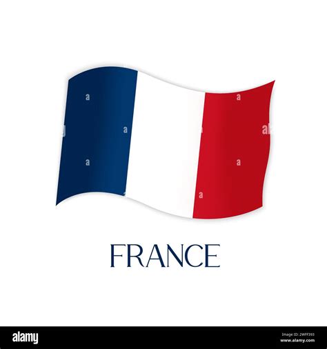 France flag Vector isolated element. Illustration of French tricolor flag and name of country ...