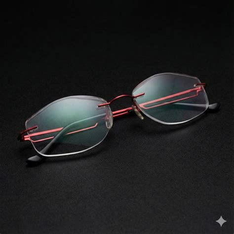 Premium Rimless Glasses Wine Red PR8005 | Lightweight Executive Eyewear ...
