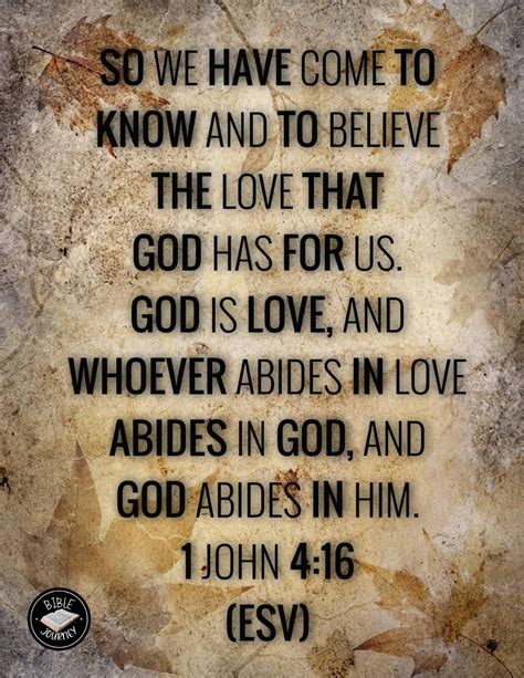 1 John 4:16 ESV - A Bible Verse About Love - Picture Bible Verses