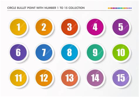 Premium Vector | Circle bullet with number collection numbers from 1 to ...