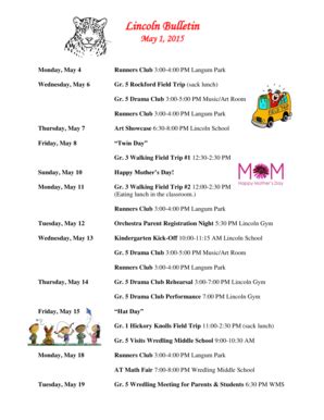 Fillable Online lincoln d303 Runners Club 300400 PM Langum Park ...