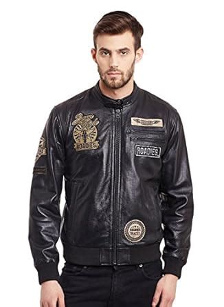 Buy ROADIES by JUSTANNED Black Men's Leather Jacket at Amazon.in