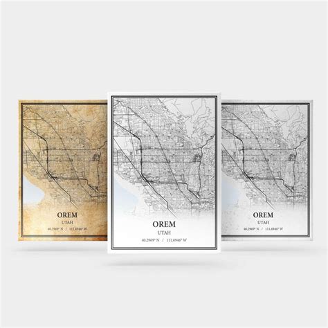 Buy Orem Utah Map Poster – Black and White Map Print, Canvas Wall Art ...