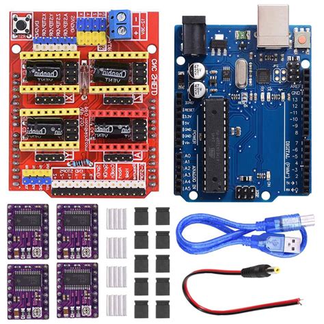DAOKI CNC Shield V3.0 Expansion Board Kit with Board for Arduino, 4PCS ...