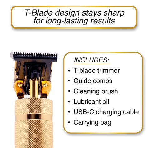 T Blade Trimmer for Men - Low Noise Cordless Outliner Clippers with ...