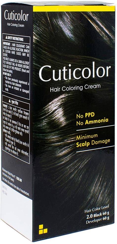 Buy Cuticolor Permanent Hair Coloring Cream 60gm (Black) Online at Low ...