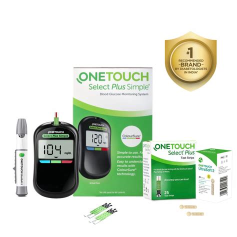 OneTouch Select Plus Simple Glucometer Value-Pack (Free:10 Test Strips ...