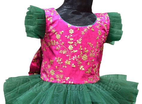 Baby Girls Green Color Party Wear Gown Dress Online