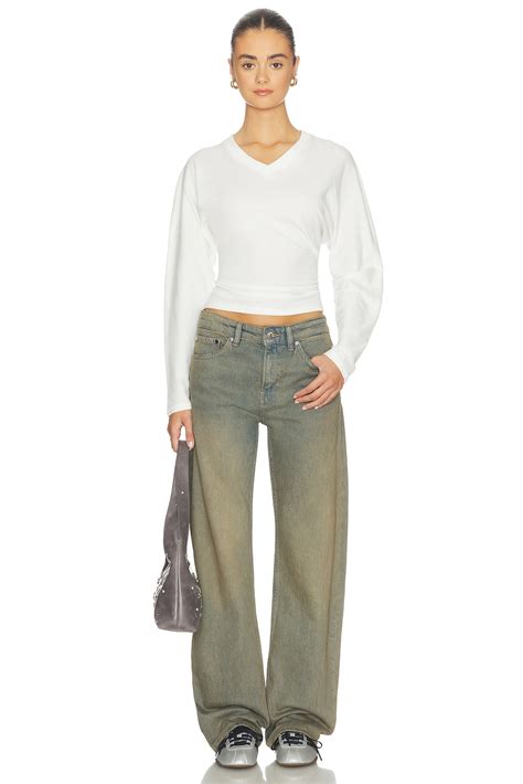 EB Denim Acacia V Neck Long Sleeve Top in White | REVOLVE