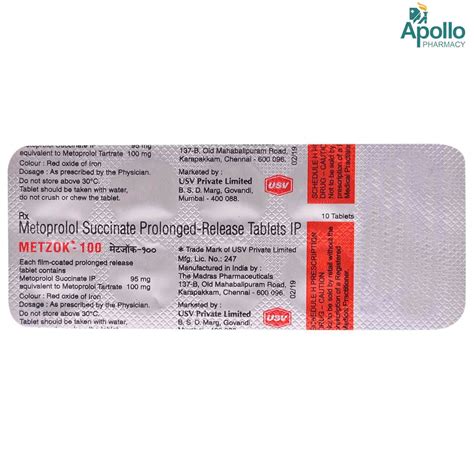 Metzok-100 Tablet 10's Price, Uses, Side Effects, Composition - Apollo ...