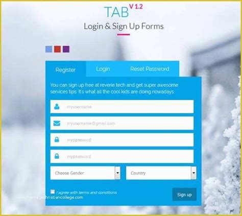 Image result for HTML Sign Up Form Example