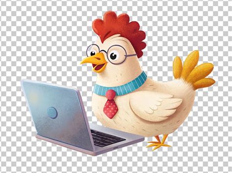 Image result for Hen Using a Computer
