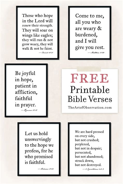 Free Printables: Bible Verse Wall Art — The Art of Observation