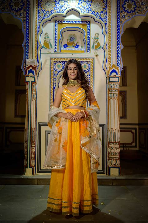 Orange Lehenga for Women – Festive Satin Gota Set – House of Baisa