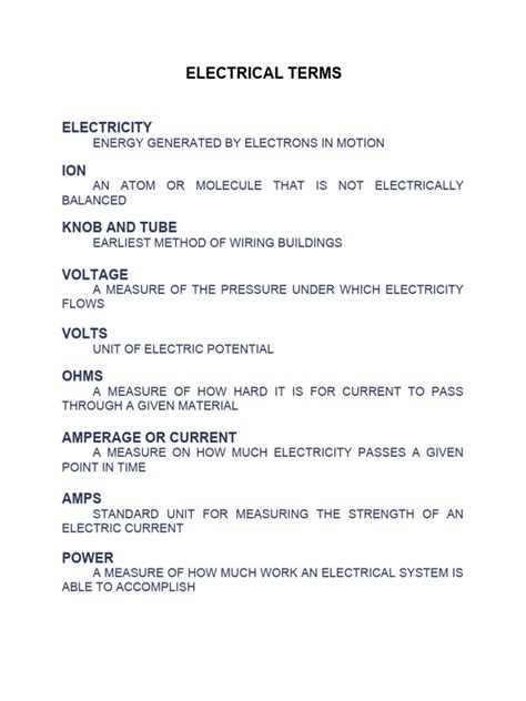 Basic Electrical Terms 的图像结果