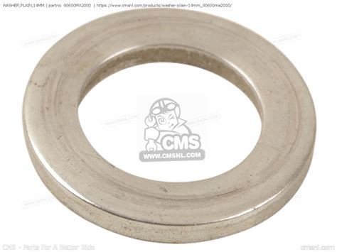 90600MA2000: WASHER,PLAIN,14MM Honda - buy the 90600-MA2-000 at CMSNL