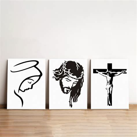 Lines of Christ Art - Minimalist Canvas Wall Art Painting Prints ...