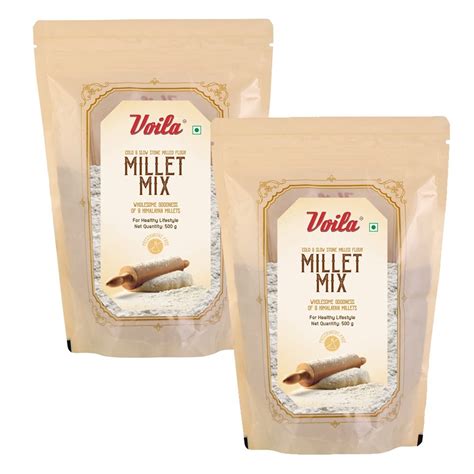 Buy Voila Millet Mix Atta (9 grains) 1Kg (2x500g) | Contains Barley ...