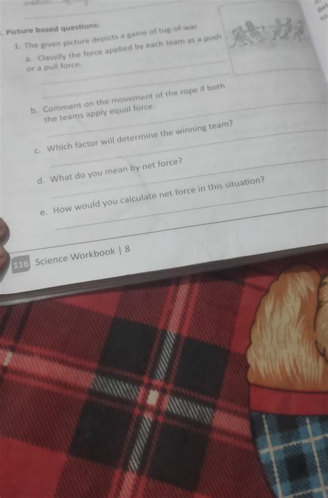 M. Picture based questions: 1. The given picture depicts a game of tug ...