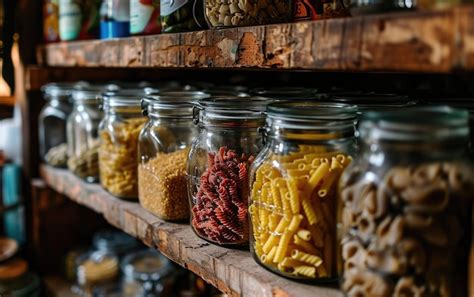 Glass jar with dried pasta display | Premium AI-generated image