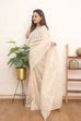Stunning Off White Handloom Banarasi Chanderi Silk Saree