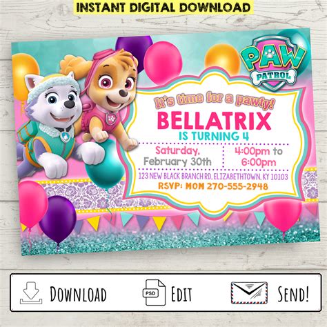 Handmade Paw Patrol Invitations DIY Paw Patrol Birthday Invitation