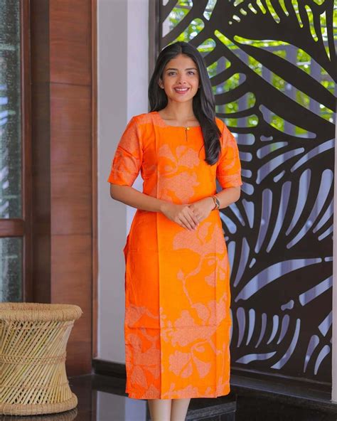 Bright Orange Cotton Kurti – KURTIWALA