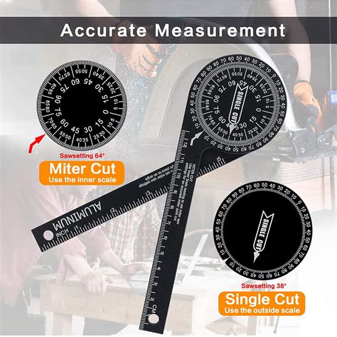 Buy LANNEY Miter Saw Protractor 7.3 inch Aluminum Angle Finder Tool for ...