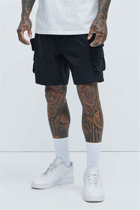 Catch Up Nylon Cargo Shorts - Black | Fashion Nova