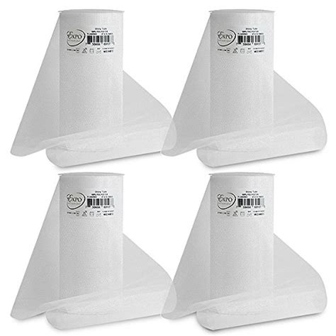 Expo International Pack of 4 Shiny 6" Tulle Spool of 25 Yards TL2402WH ...
