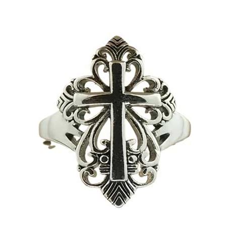Silver Plated Vintage Cross Ring for Men Classic Jewelry – Bling Queen