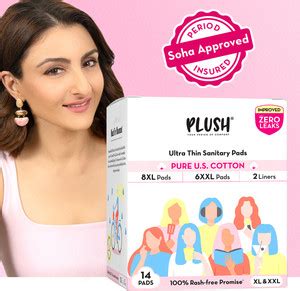 PLUSH 100% Pure U.S. Cotton Rash Free , Heavy flow (8XL + 6XXL+ 2 ...