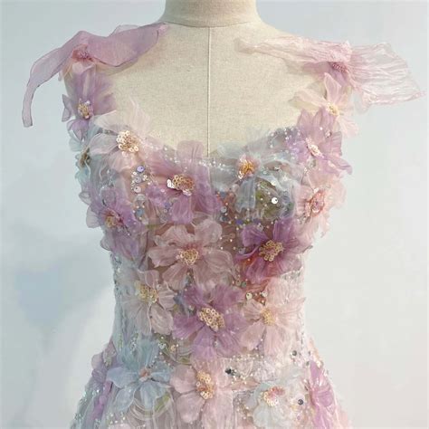 Blossom 3D Floral Applique Sequin Maxi Dress | Prom dresses long pink ...