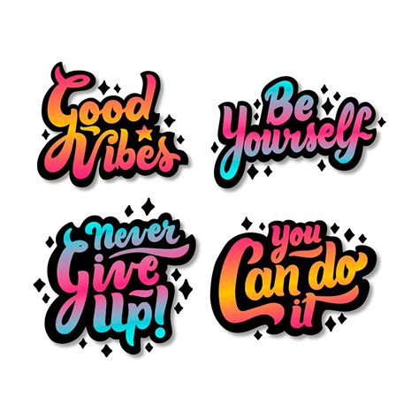 Motivational Quotes Sticker Decals - Pack of 04 (Vinyl Stickers), Good ...