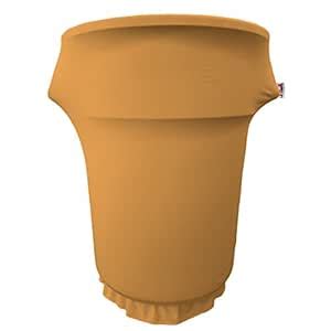LA Linen Spandex Cover fitted for 55 Gallon Trash can on wheels, Gold ...