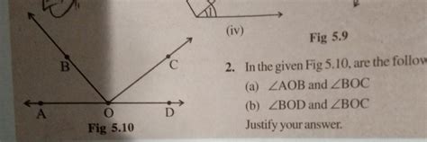 Are the following angles adjacent to each other??a. angle AOB and angle ...