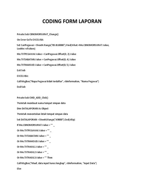 Image result for Contoh Coding Document