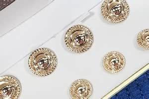 Mohan Shoppe Golden Round Metal Coat Buttons Blazer Buttons Sold with ...