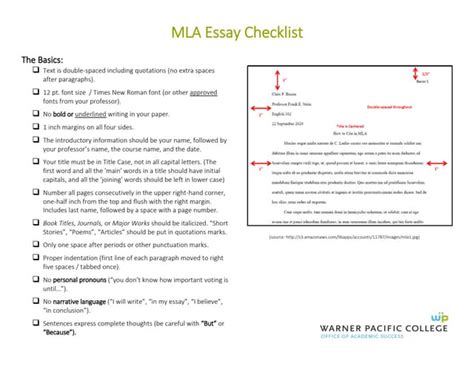 MLA Format Checklist 的图像结果