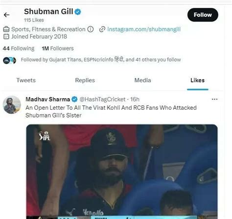 IPL 2023: Shubman Gill Likes 'Open Letter To Virat Kohli Fans' Tweet ...