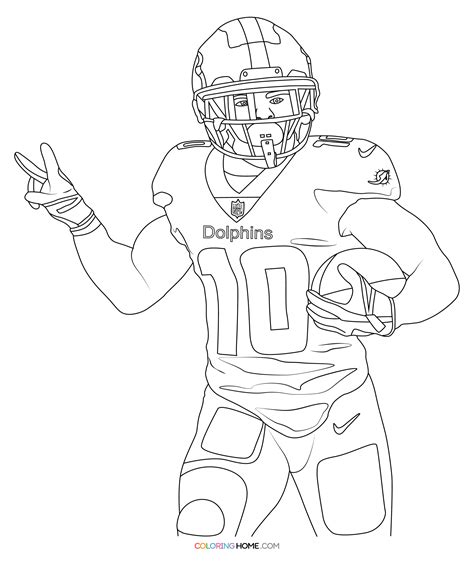 Tyreek Hill Coloring Pages Dolphins