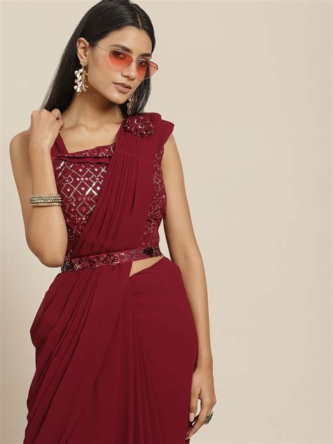 Grancy Maroon Ready to Wear Saree - Price History