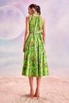 Buy Green Cotton Round Neck Harmony Printed Dress For Women by House of ...